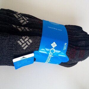 New Columbia 4 Pairs Black And Gray Color Block Crew Socks Men's Size 6-12